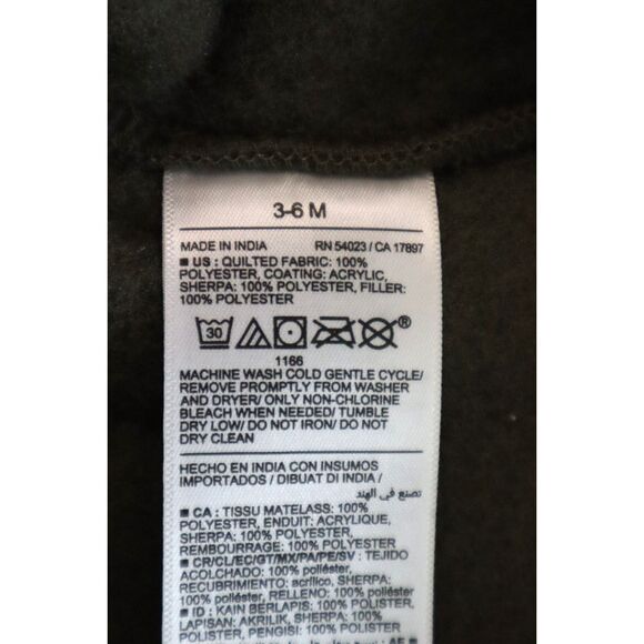 Old Navy Unisex Baby Sz 3-6M Green/Rust Color-Blocked Sherpa Jacket - Picture 4 of 6